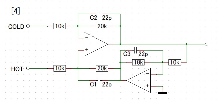 電子バランス入力回路例非反転FB1